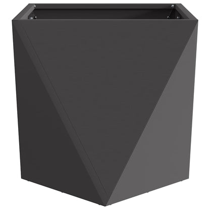 vidaXL Pflanzkübel 2 pcs Schwarz 50 x 50 x 50 cm Stahl
