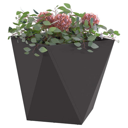 vidaXL Pflanzkübel 2 pcs Schwarz 50 x 50 x 50 cm Stahl