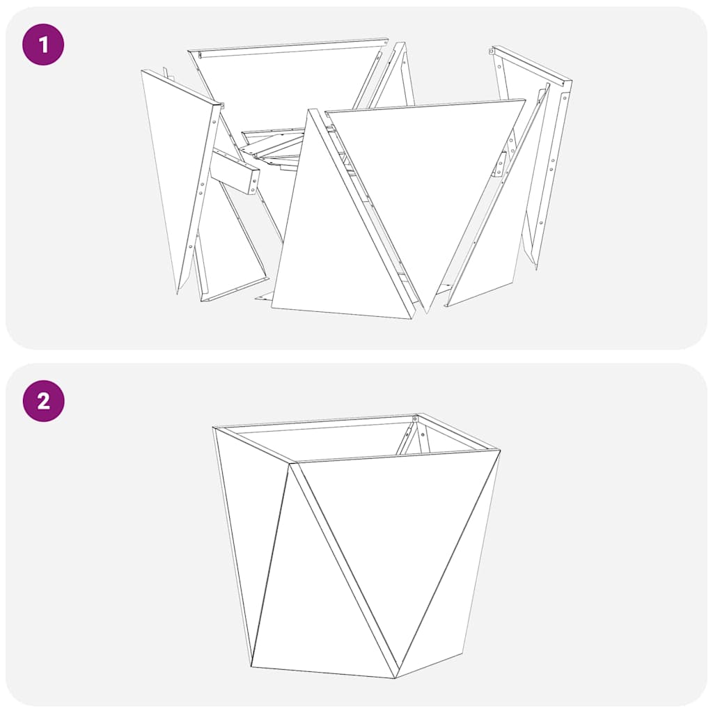 Pflanzkübel Weiß 50 x 50 x 50 cm Stahl