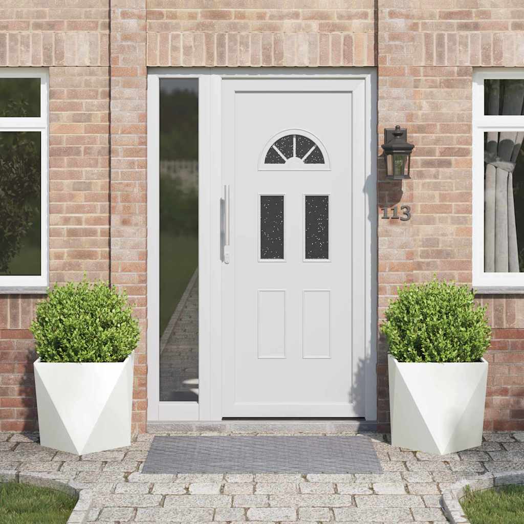 Pflanzkübel 2 pcs Weiß 50 x 50 x 50 cm Stahl