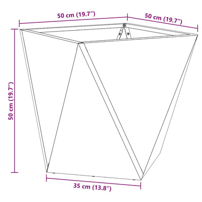 Pflanzkübel 2 pcs Weiß 50 x 50 x 50 cm Stahl