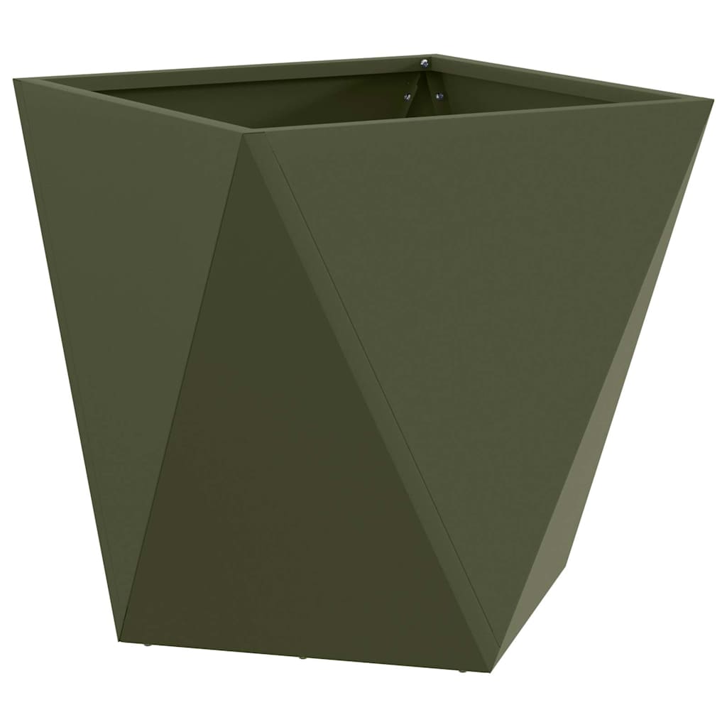 vidaXL Pflanzkübel Olive Grün 50 x 50 x 50 cm Stahl