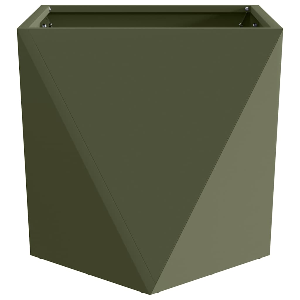 vidaXL Pflanzkübel Olive Grün 50 x 50 x 50 cm Stahl