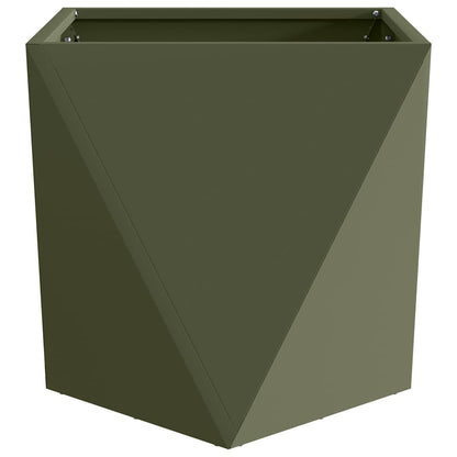 vidaXL Pflanzkübel Olive Grün 50 x 50 x 50 cm Stahl