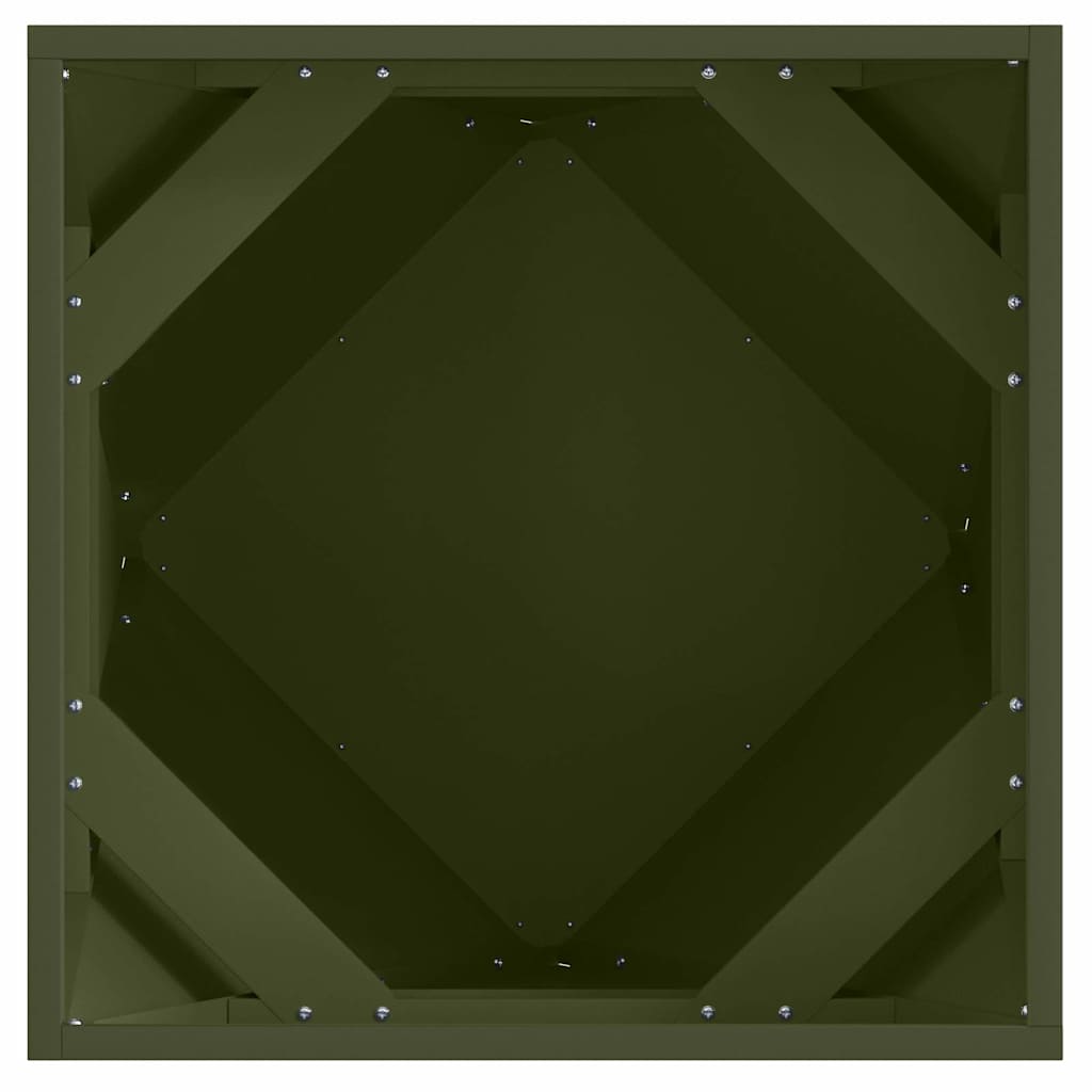 vidaXL Pflanzkübel Olive Grün 50 x 50 x 50 cm Stahl