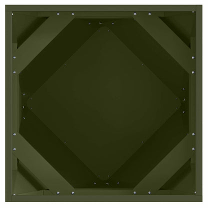 vidaXL Pflanzkübel Olive Grün 50 x 50 x 50 cm Stahl