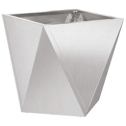 vidaXL Pflanzkübel Silber 50 x 50 x 50 cm Edelstahl