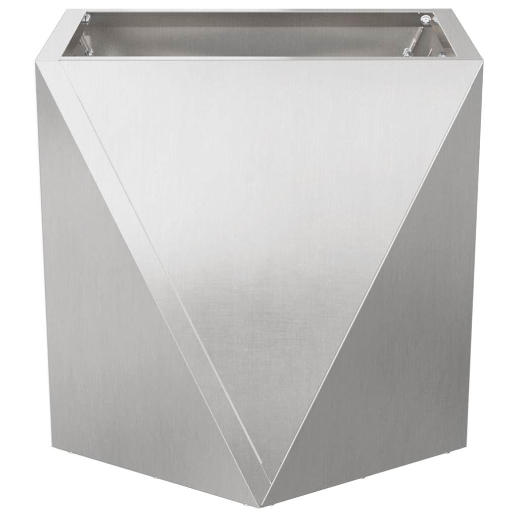 vidaXL Pflanzkübel Silber 50 x 50 x 50 cm Edelstahl