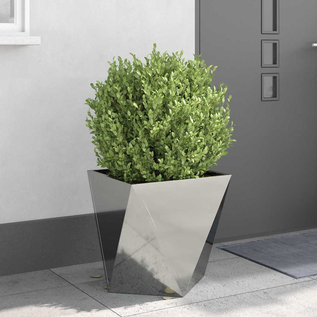 vidaXL Pflanzkübel Silber 50 x 50 x 50 cm Verzinkter Stahl