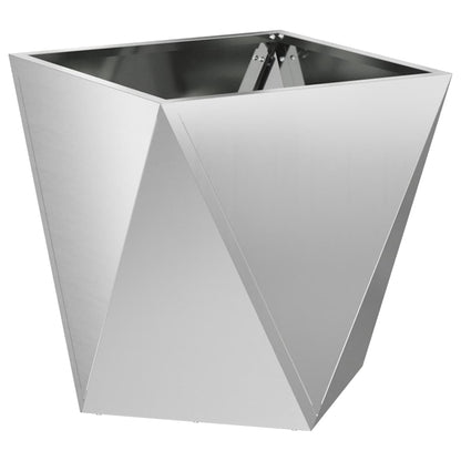 vidaXL Pflanzkübel Silber 50 x 50 x 50 cm Verzinkter Stahl