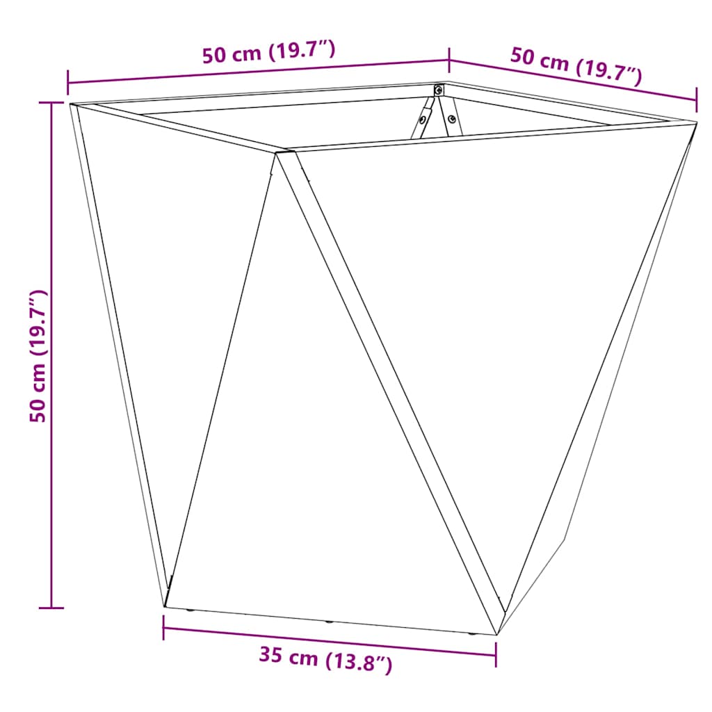 vidaXL Pflanzkübel Silber 50 x 50 x 50 cm Verzinkter Stahl