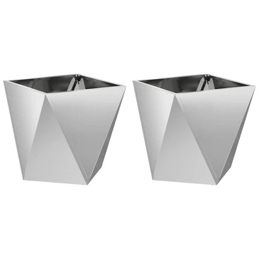 vidaXL Pflanzkübel 2 pcs Silber 50 x 50 x 50 cm Verzinkter Stahl