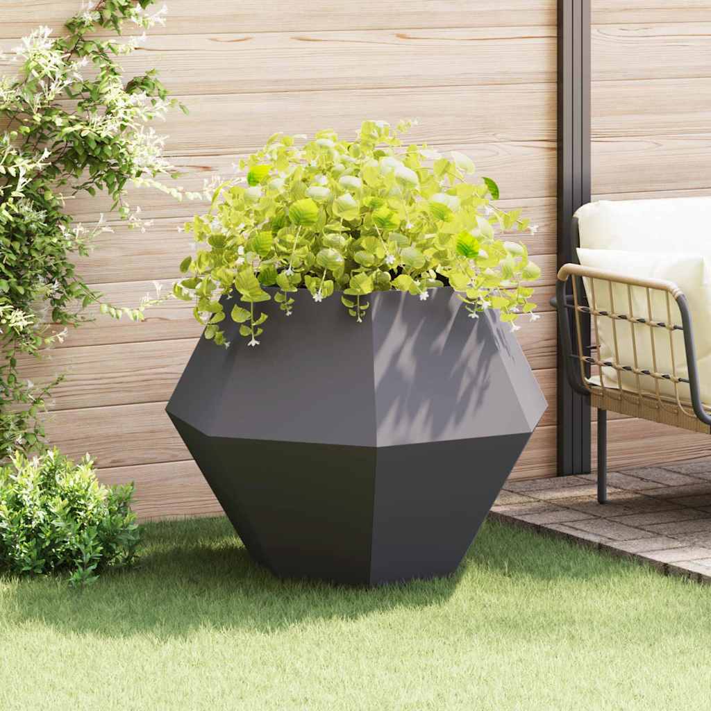 vidaXL Pflanzkübel Schwarz 100 x 100 x 80 cm Stahl