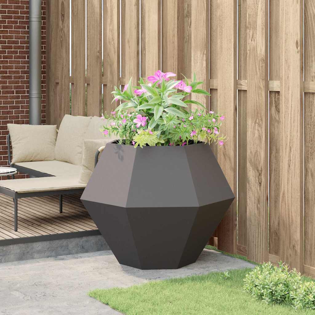 vidaXL Pflanzkübel Schwarz 100 x 100 x 80 cm Stahl