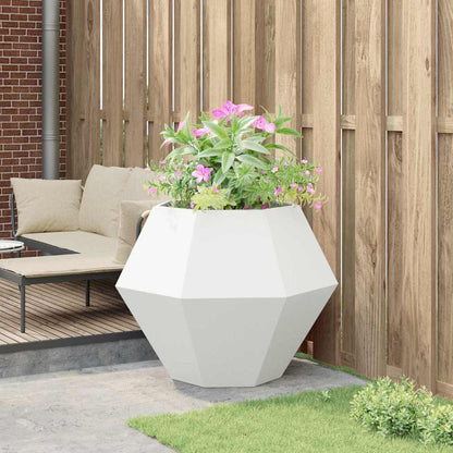 vidaXL Pflanzkübel Weiß 100 x 100 x 80 cm Stahl