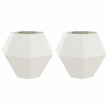 vidaXL Pflanzkübel 2 pcs Weiß 100 x 100 x 80 cm Stahl