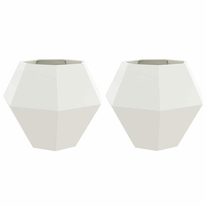 vidaXL Pflanzkübel 2 pcs Weiß 100 x 100 x 80 cm Stahl