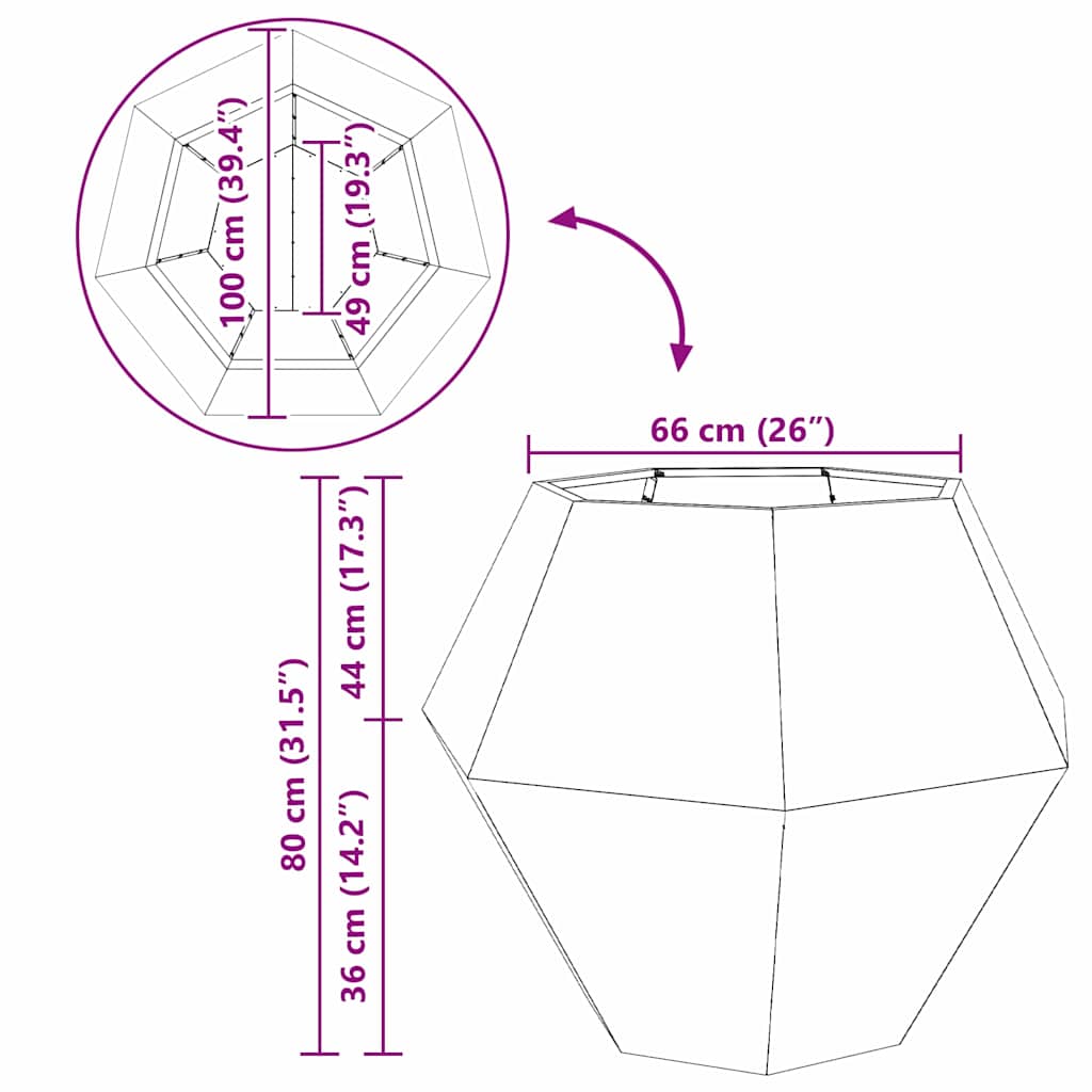 vidaXL Pflanzkübel 2 pcs Weiß 100 x 100 x 80 cm Stahl