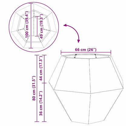 vidaXL Pflanzkübel 2 pcs Weiß 100 x 100 x 80 cm Stahl