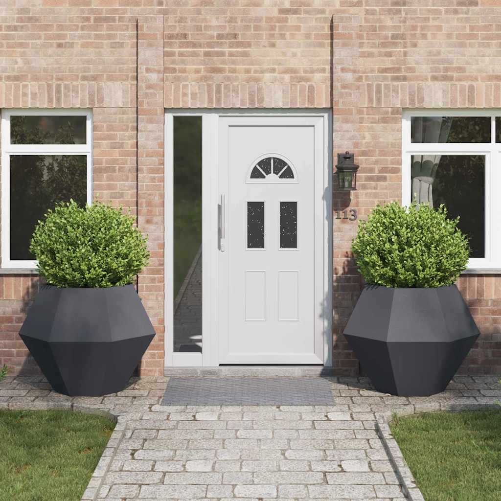 vidaXL Pflanzkübel 2 pcs Anthrazit 100 x 100 x 80 cm Stahl