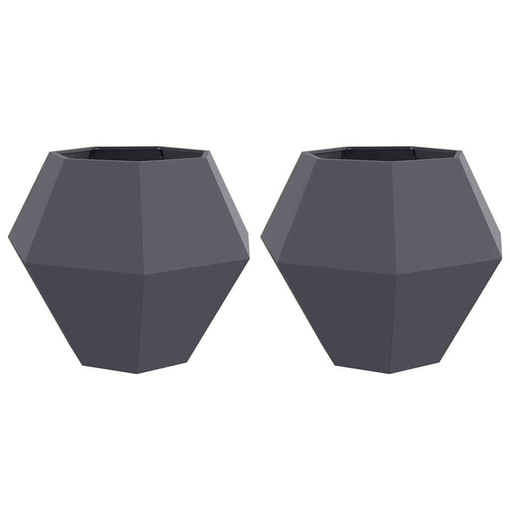 vidaXL Pflanzkübel 2 pcs Anthrazit 100 x 100 x 80 cm Stahl
