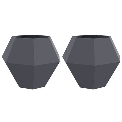 vidaXL Pflanzkübel 2 pcs Anthrazit 100 x 100 x 80 cm Stahl