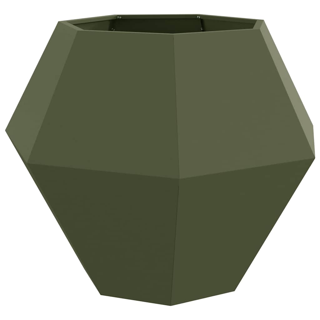 vidaXL Pflanzkübel 2 pcs Olive Grün 100 x 100 x 80 cm Stahl