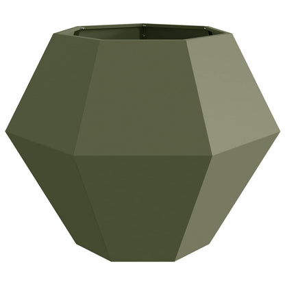 vidaXL Pflanzkübel 2 pcs Olive Grün 100 x 100 x 80 cm Stahl