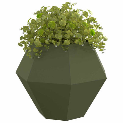 vidaXL Pflanzkübel 2 pcs Olive Grün 100 x 100 x 80 cm Stahl