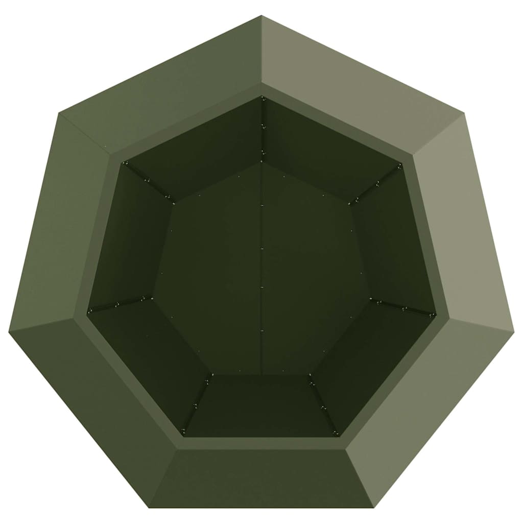 vidaXL Pflanzkübel 2 pcs Olive Grün 100 x 100 x 80 cm Stahl