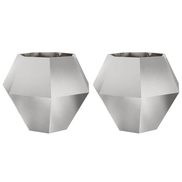 vidaXL Pflanzkübel 2 pcs Silber 100 x 100 x 80 cm Edelstahl