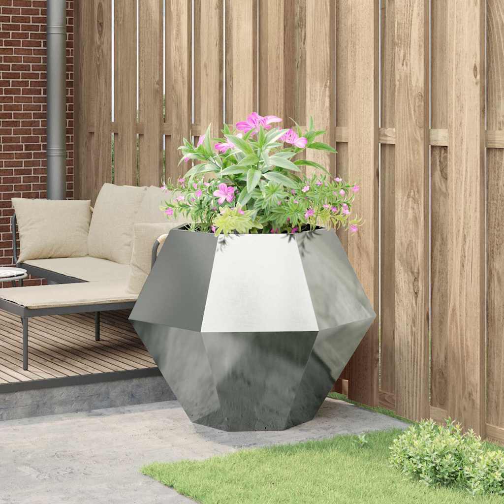 vidaXL Pflanzkübel Silber 100 x 100 x 80 cm Verzinkter Stahl