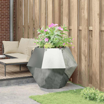 vidaXL Pflanzkübel Silber 100 x 100 x 80 cm Verzinkter Stahl
