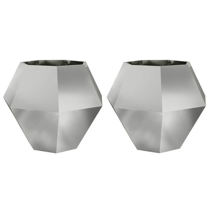 vidaXL Pflanzkübel 2 pcs Silber 100 x 100 x 80 cm Verzinkter Stahl