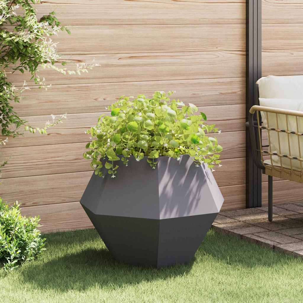 vidaXL Pflanzkübel 2 pcs Schwarz 75 x 75 x 60 cm Stahl
