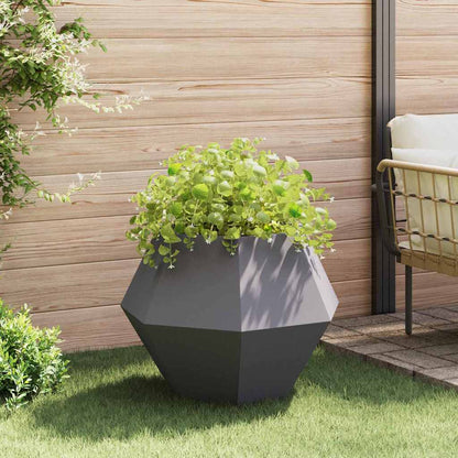 vidaXL Pflanzkübel 2 pcs Schwarz 75 x 75 x 60 cm Stahl