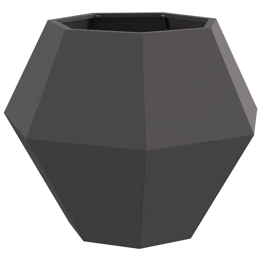 vidaXL Pflanzkübel 2 pcs Schwarz 75 x 75 x 60 cm Stahl