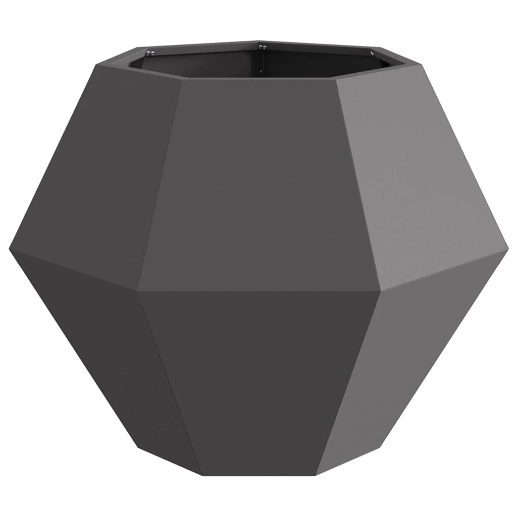 vidaXL Pflanzkübel 2 pcs Schwarz 75 x 75 x 60 cm Stahl
