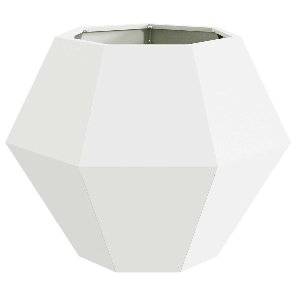 vidaXL Pflanzkübel 2 pcs Weiß 75 x 75 x 60 cm Stahl