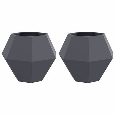 vidaXL Pflanzkübel 2 pcs Anthrazit 75 x 75 x 60 cm Stahl