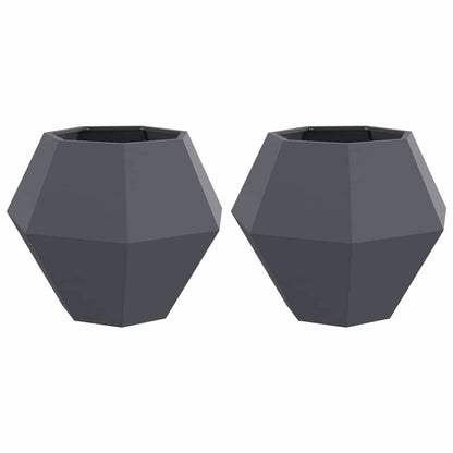 vidaXL Pflanzkübel 2 pcs Anthrazit 75 x 75 x 60 cm Stahl