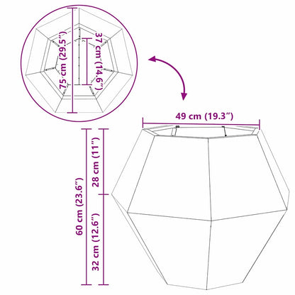 vidaXL Pflanzkübel 2 pcs Anthrazit 75 x 75 x 60 cm Stahl