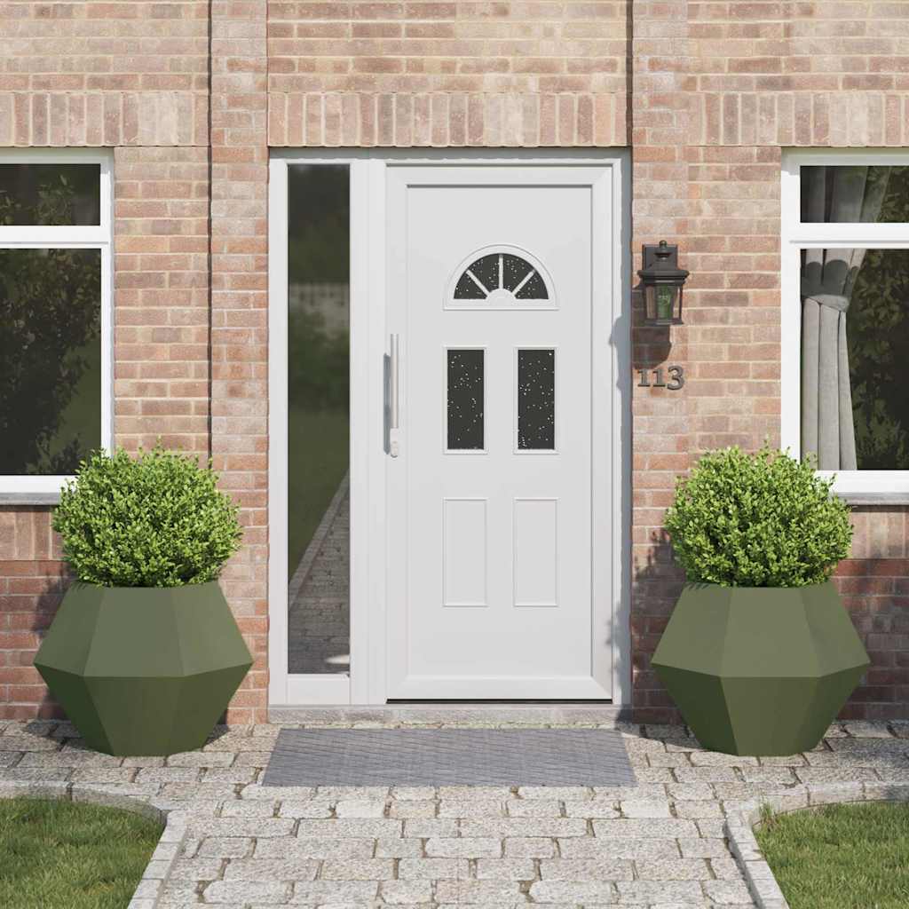 Pflanzkübel 2 pcs Olive Grün 75 x 75 x 60 cm Stahl