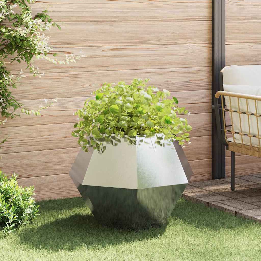 vidaXL Pflanzkübel 2 pcs Silber 75 x 75 x 60 cm Edelstahl