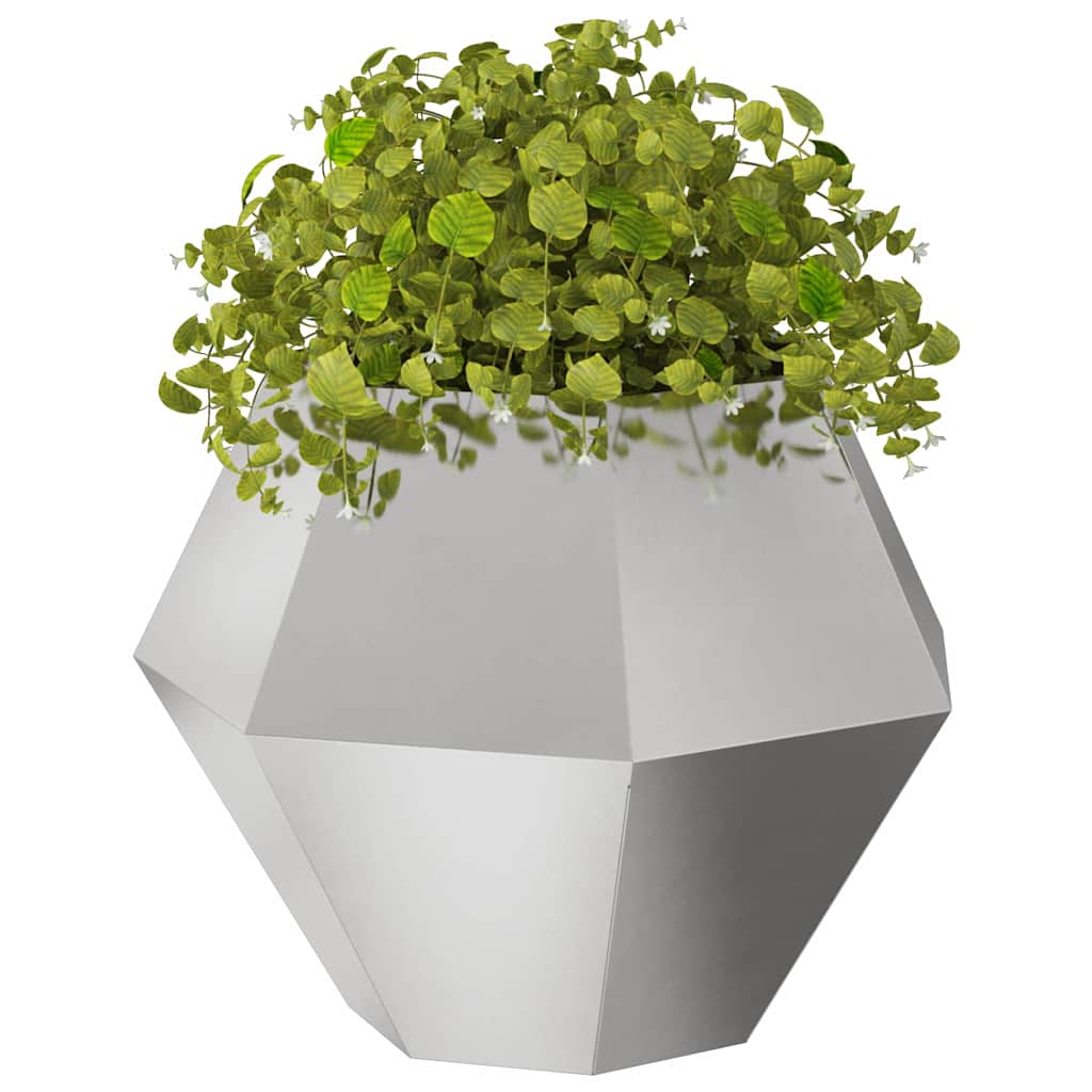 vidaXL Pflanzkübel 2 pcs Silber 75 x 75 x 60 cm Edelstahl