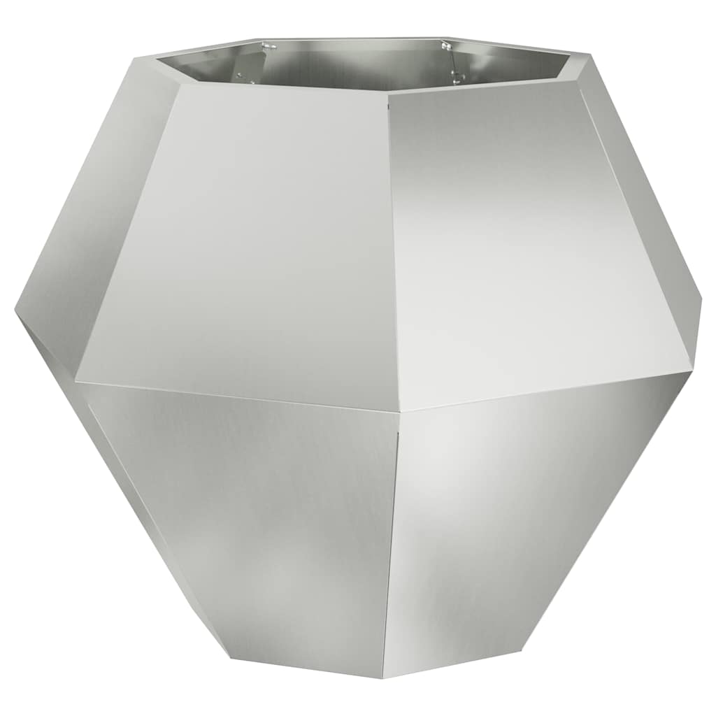 vidaXL Pflanzkübel Silber 75 x 75 x 60 cm Verzinkter Stahl