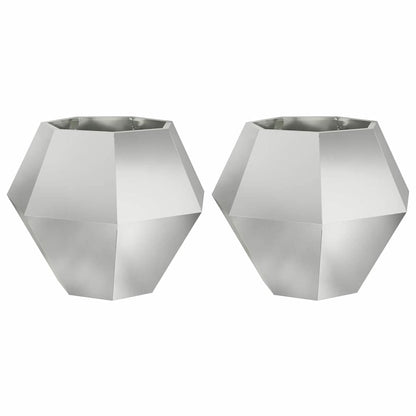 Pflanzkübel 2 pcs Silber 75 x 75 x 60 cm Verzinkter Stahl