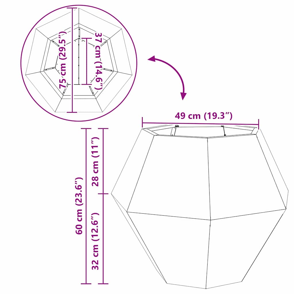 Pflanzkübel 2 pcs Silber 75 x 75 x 60 cm Verzinkter Stahl