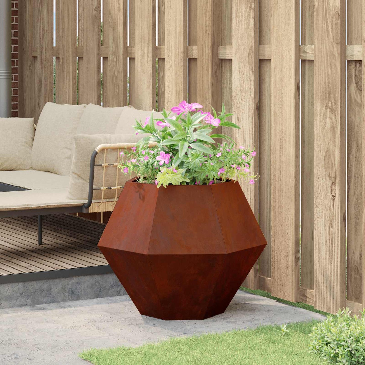 vidaXL Pflanzkübel Rostig 75 x 75 x 60 cm Wetterfeststahl