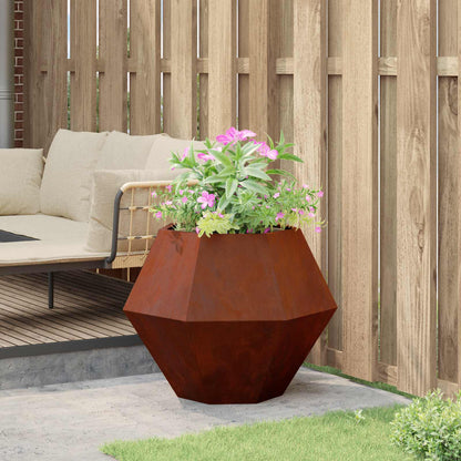 vidaXL Pflanzkübel Rostig 75 x 75 x 60 cm Wetterfeststahl